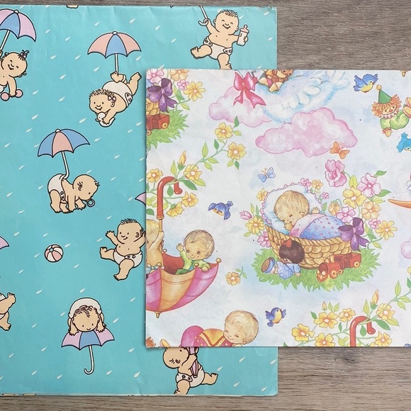 Vintage Babyshower‎ Wrapping Paper - Picture 1 of 11